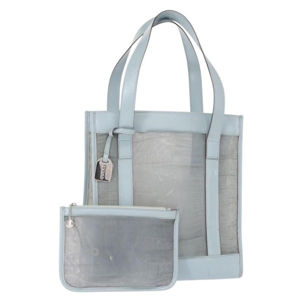 Gucci Vintage Tote Leather Blue Leather Tote Bag Bag
